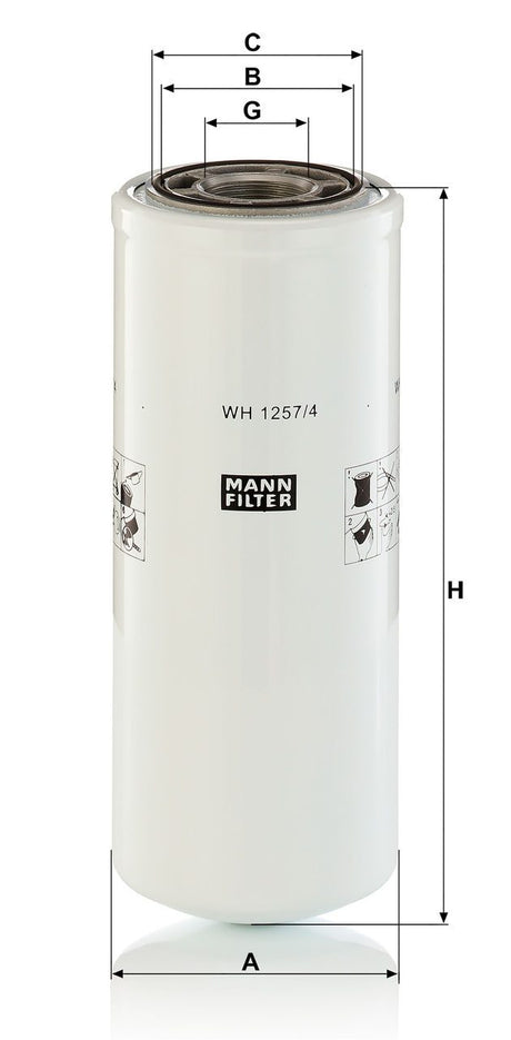WH 1257/4 hydraulic filter spin-on