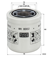 WH 8002 hydraulic filter element