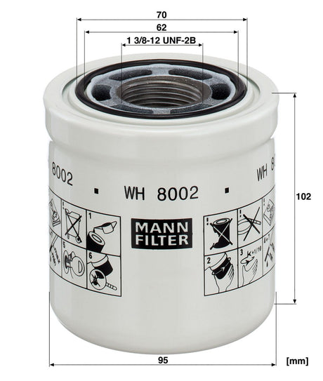 WH 8002 hydraulic filter element