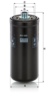 WH 960 hydraulic filter spin-on
