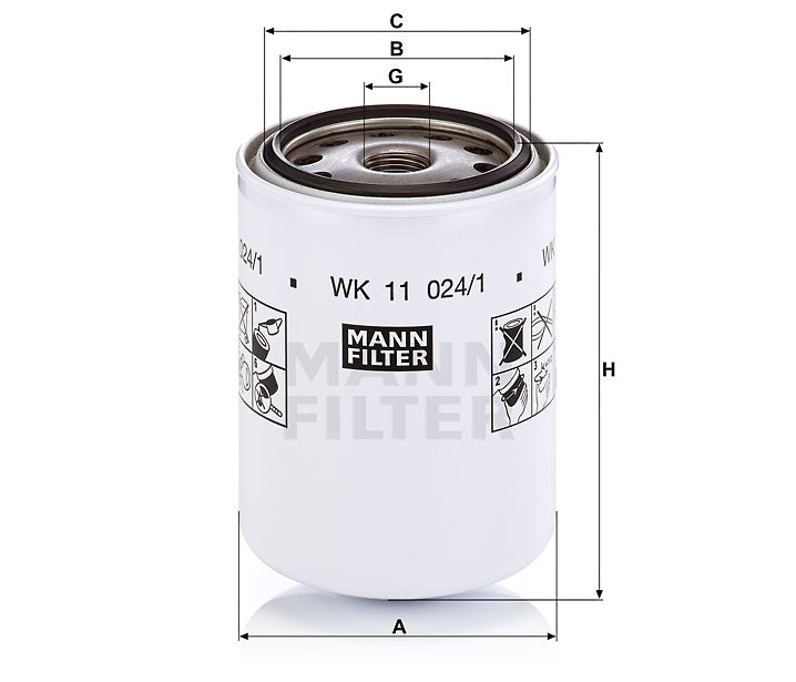 WK 11 024/1 fuel filter spin-on