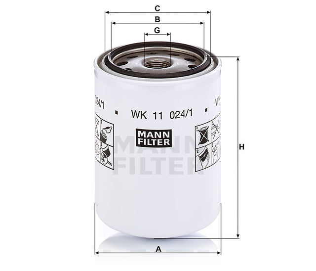 WK 11 024/1 fuel filter spin-on
