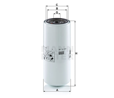 WK 14 001 fuel filter spin-on