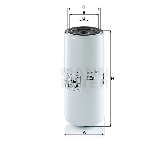 WK 14 001 fuel filter spin-on