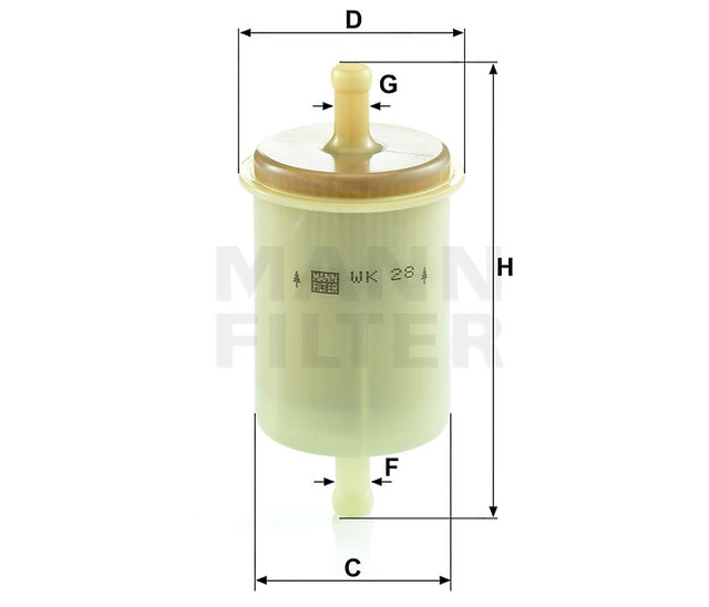 WK 28 fuel filter in-line