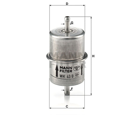 WK 43/8 -Auslaufartikel- fuel filter in-line