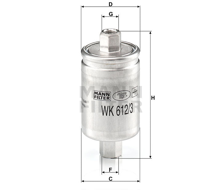 WK 612/3 fuel filter in-line