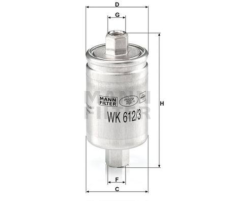 WK 612/3 fuel filter in-line
