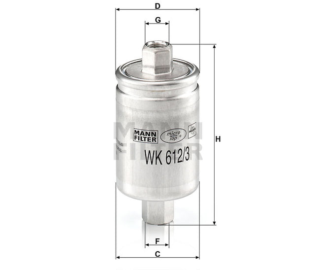 WK 612/3 fuel filter in-line