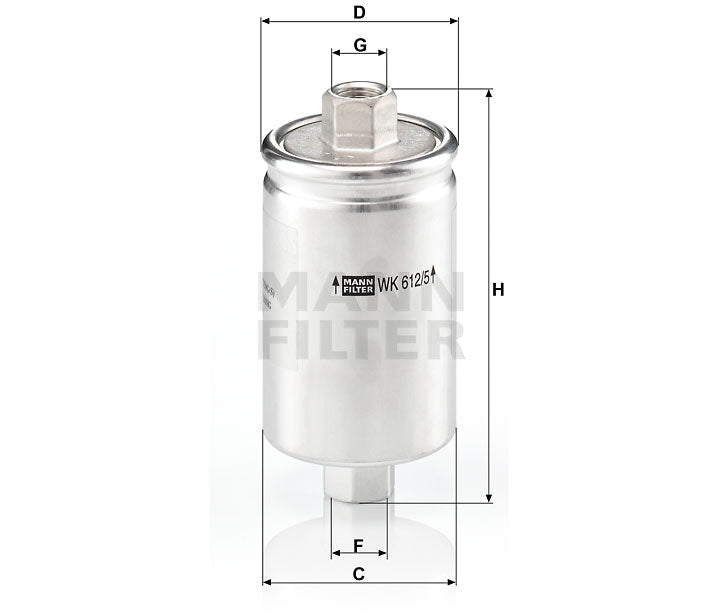 WK 612/5 fuel filter in-line