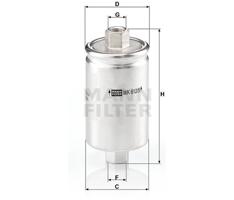 WK 612/5 fuel filter in-line