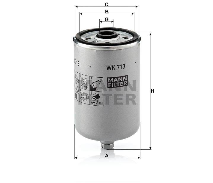 WK 713 fuel filter spin-on