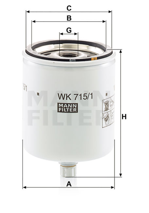 WK 715/1 x fuel filter spin-on