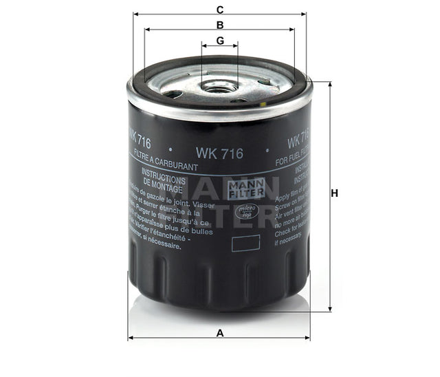 WK 716 fuel filter spin-on