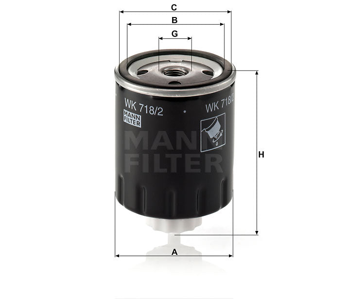 WK 718/2 fuel filter spin-on