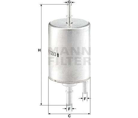 WK 720/3 fuel filter in-line