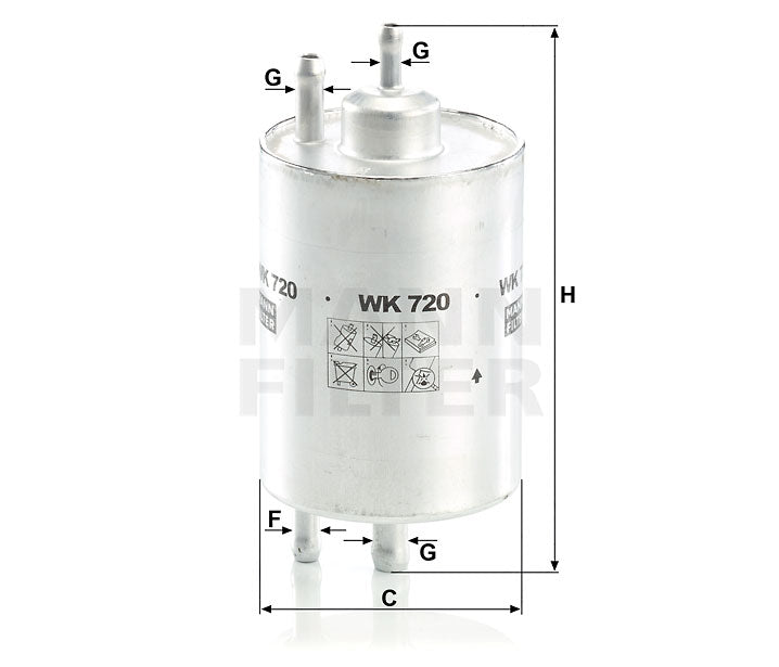 WK 720 fuel filter in-line