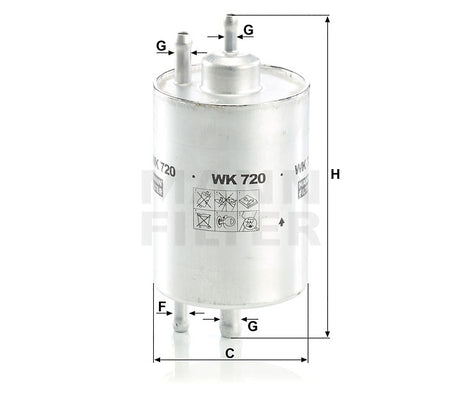 WK 720 fuel filter in-line