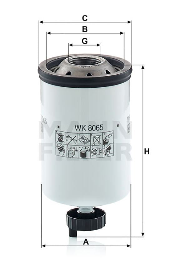 WK 8065 fuel filter spin-on