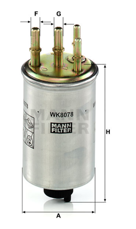 WK 8078 fuel filter in-line
