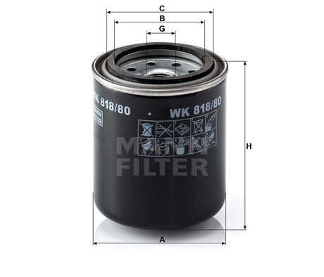 WK 818/80 fuel filter spin-on