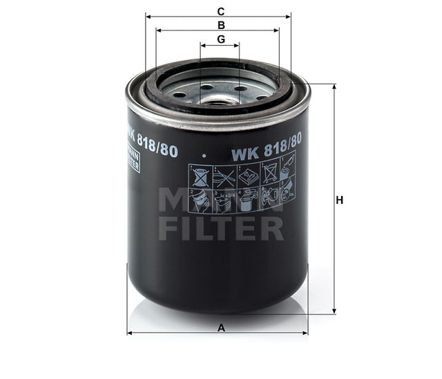 WK 818/80 fuel filter spin-on