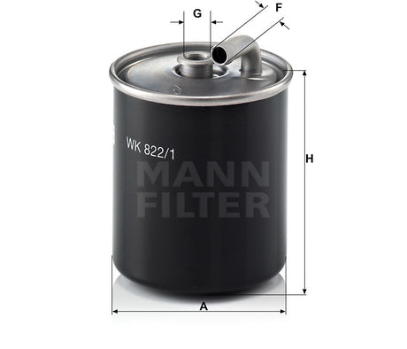 WK 822/1 fuel filter in-line