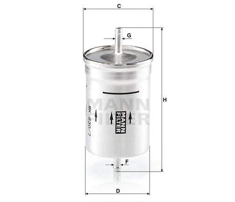 WK 830/7 fuel filter in-line