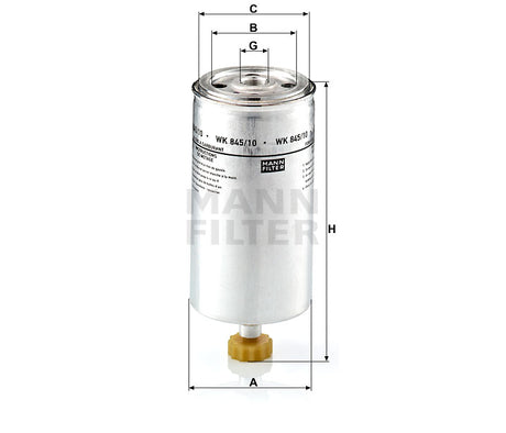 WK 845/10 fuel filter spin-on