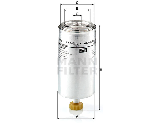 WK 845/10 fuel filter spin-on