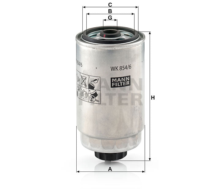 WK 854/6 fuel filter spin-on