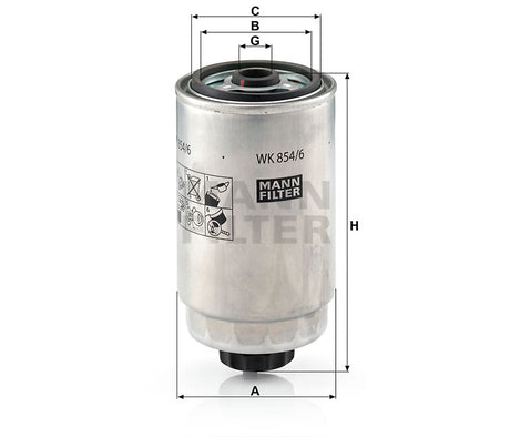 WK 854/6 fuel filter spin-on