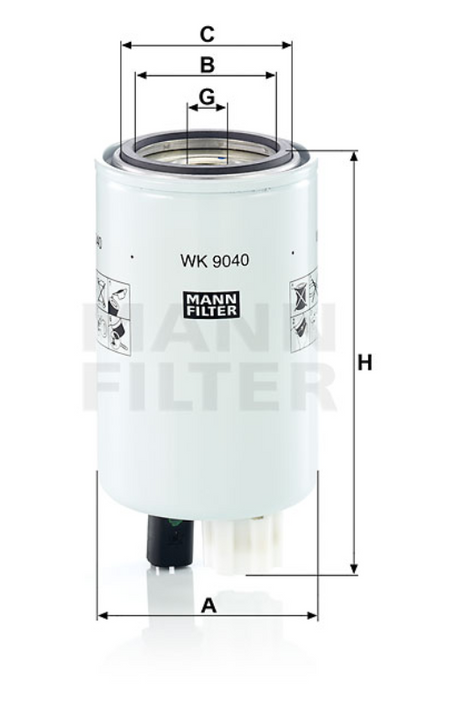 WK 9040 fuel filter spin-on