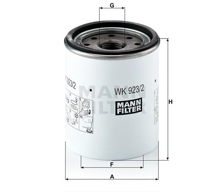 WK 923/2 x fuel filter spin-on
