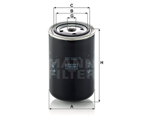 WK 940/19 fuel filter spin-on
