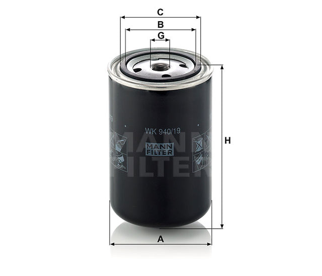 WK 940/19 fuel filter spin-on