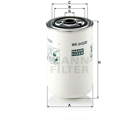 WK 940/20 fuel filter spin-on