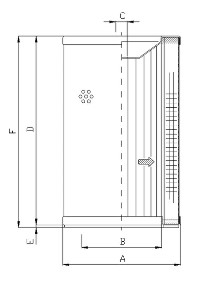 WP267 hydraulic filter element