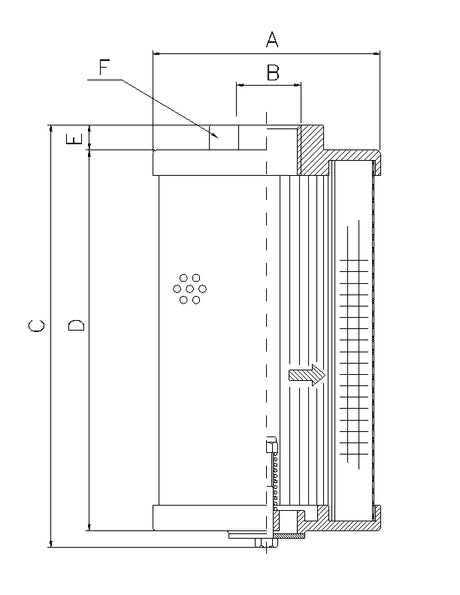 WP269 hydraulic filter element