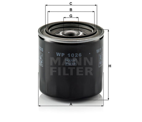 WP 1026 oil filter