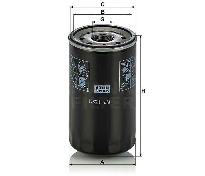 WP 1152/1 oil filter (spin-on / partial flow)