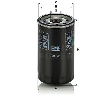 WP 1152/1 oil filter (spin-on / partial flow)
