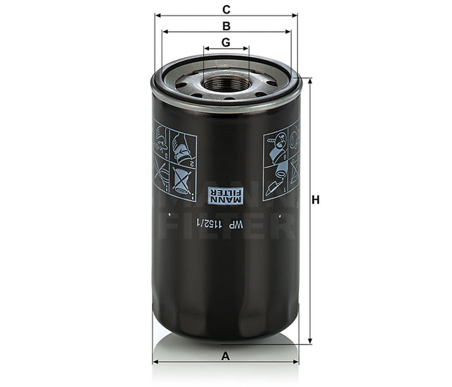 WP 1152/1 oil filter (spin-on / partial flow)