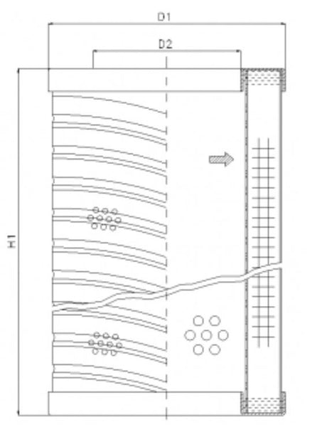 WT1272 hydraulic filter element