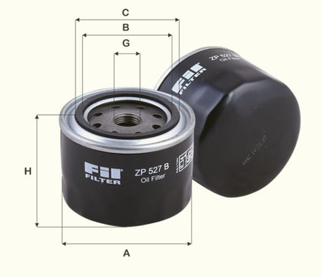 ZP527B oil filter spin-on