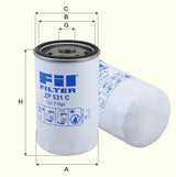 ZP531C oil filter spin-on