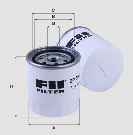 ZP598F fuel filter spin-on
